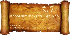 Konstantinovics Tímea névjegykártya